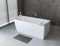 Акриловая ванна Aquanet Elegant B 260049 180x80 см, угловая, правая, отдельностоящая, белая, асимметричная, на ножках, со сливом-переливом