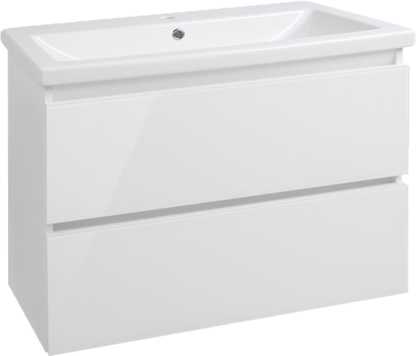 Тумба под раковину Style Line Даймонд 80 Люкс Plus подвесная, белая