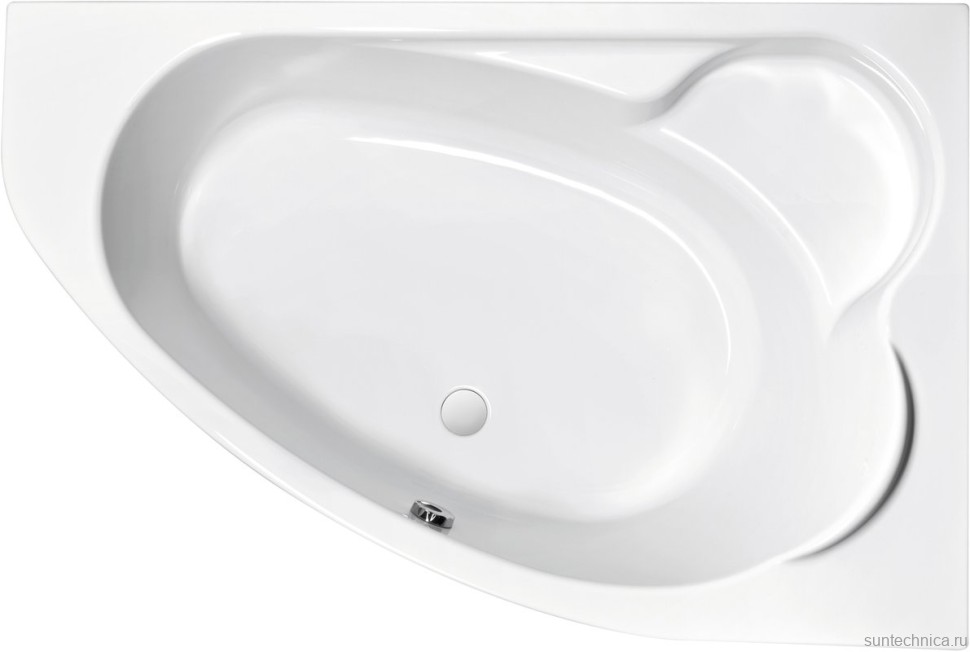 Акриловая ванна Cersanit Kaliope R 170x110 см, правая, пристенная, белая, асимметричная, на ножках, с сиденьем