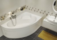 Акриловая ванна Cersanit Kaliope R 170x110 см, правая, пристенная, белая, асимметричная, на ножках, с сиденьем