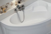 Акриловая ванна Cersanit Kaliope R 170x110 см, правая, пристенная, белая, асимметричная, на ножках, с сиденьем