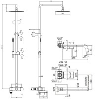 Комплект для ванной Paffoni Light KITCOL632NO007 С ВНУТРЕННЕЙ ЧАСТЬЮ, черный матовый