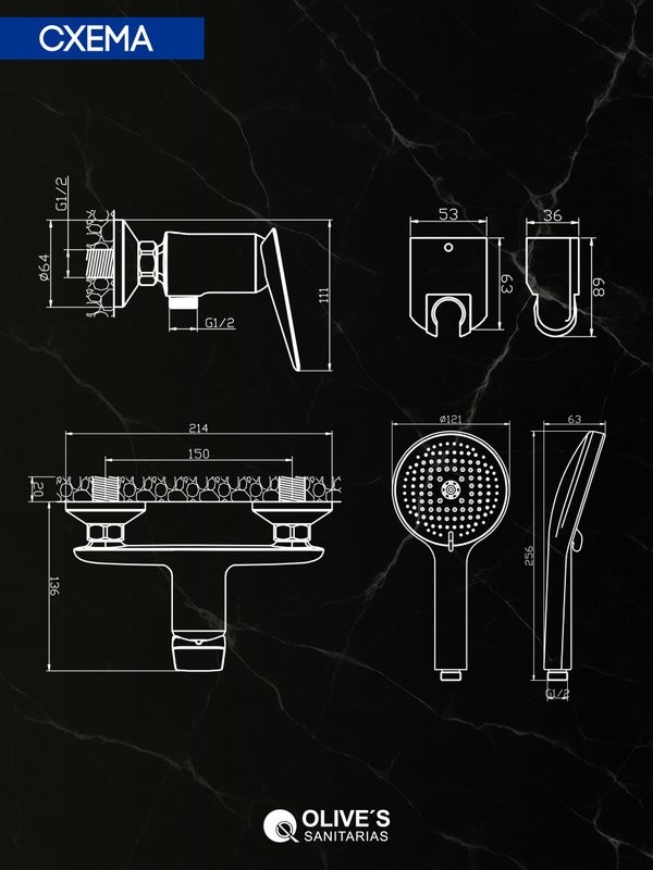 Смеситель для душа Olive'S Tarone 38200TN хром