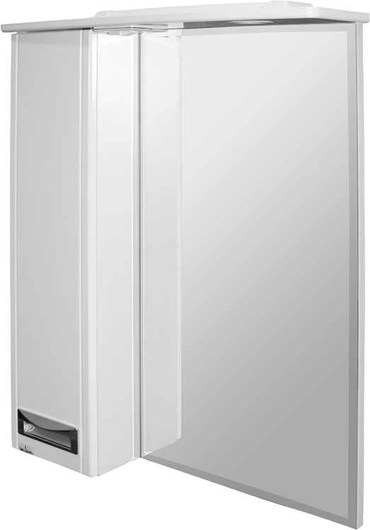 Зеркало Mixline Альфа 64 подвесное, белое, с подсветкой, левое