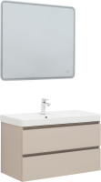 Мебель для ванной комнаты Aquanet Вега 2.0 90 подвесная, бежевая матовая