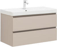 Мебель для ванной комнаты Aquanet Вега 2.0 90 подвесная, бежевая матовая