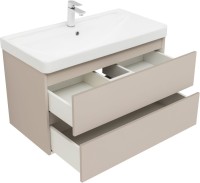 Мебель для ванной комнаты Aquanet Вега 2.0 90 подвесная, бежевая матовая