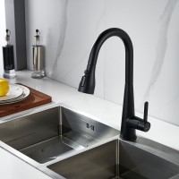 Смеситель для кухни с выдвижным изливом Shevanik S363H, черный