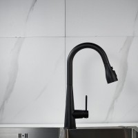Смеситель для кухни с выдвижным изливом Shevanik S363H, черный