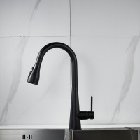 Смеситель для кухни с выдвижным изливом Shevanik S363H, черный