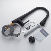 Смеситель для кухни с выдвижным изливом Shevanik S363H, черный