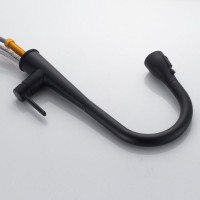 Смеситель для кухни с выдвижным изливом Shevanik S363H, черный