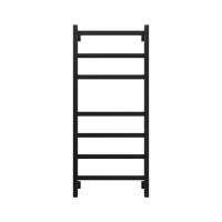 Полотенцесушитель электрический Grota Nosto 530х1200 RAL9005 EL 120x55 см, подключение справа, слева, скрытое подключение справа, матовый черный, лесенка, из стали