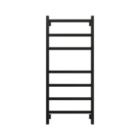 Полотенцесушитель электрический Grota Nosto 530х1200 RAL9005 EL 120x55 см, подключение справа, слева, скрытое подключение справа, матовый черный, лесенка, из стали