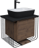 Тумба с раковиной Grossman Винтаж 70 веллингтон, металл черный, раковина GR-4041BW