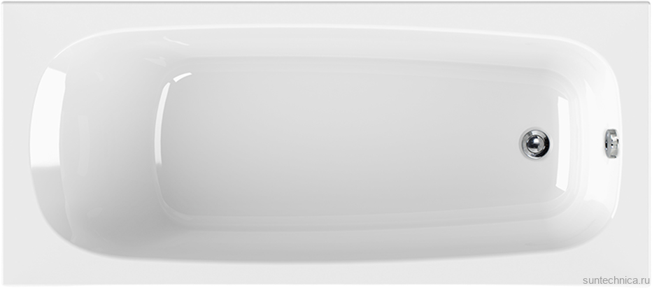Акриловая ванна Cezares Eco 160x70 см, пристенная, белая, на ножках