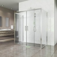 Душевой уголок Kubele DE019 R4U-CLN-CH 140х100 см, профиль хром