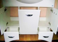 Тумба под раковину Misty Дрея 85 2 ящика, с бельевой корзиной