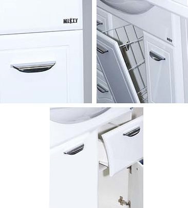 Тумба под раковину Misty Дрея 85 2 ящика, с бельевой корзиной