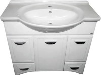 Тумба под раковину Misty Дрея 85 2 ящика, с бельевой корзиной