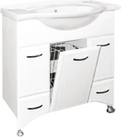 Тумба под раковину Misty Дрея 85 2 ящика, с бельевой корзиной