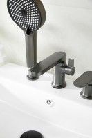 Смеситель на борт ванны BELZ B713 B66713-3 оружейная сталь Смеситель на борт ванны BELZ B713 B66713-3 оружейная сталь