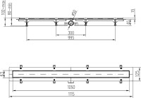 Душевой трап (лоток) MCH Chudej Basik CH1050/50B 105 см, решетка хром, с сифоном