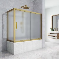 Шторка на ванну Kubele DE019 PR-MAT-BR 150х70 см, профиль бронза