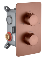 Термостатический смеситель встраиваемый Boheme Cell 134-2-BRB С ВНУТРЕННЕЙ ЧАСТЬЮ, brushed bronze