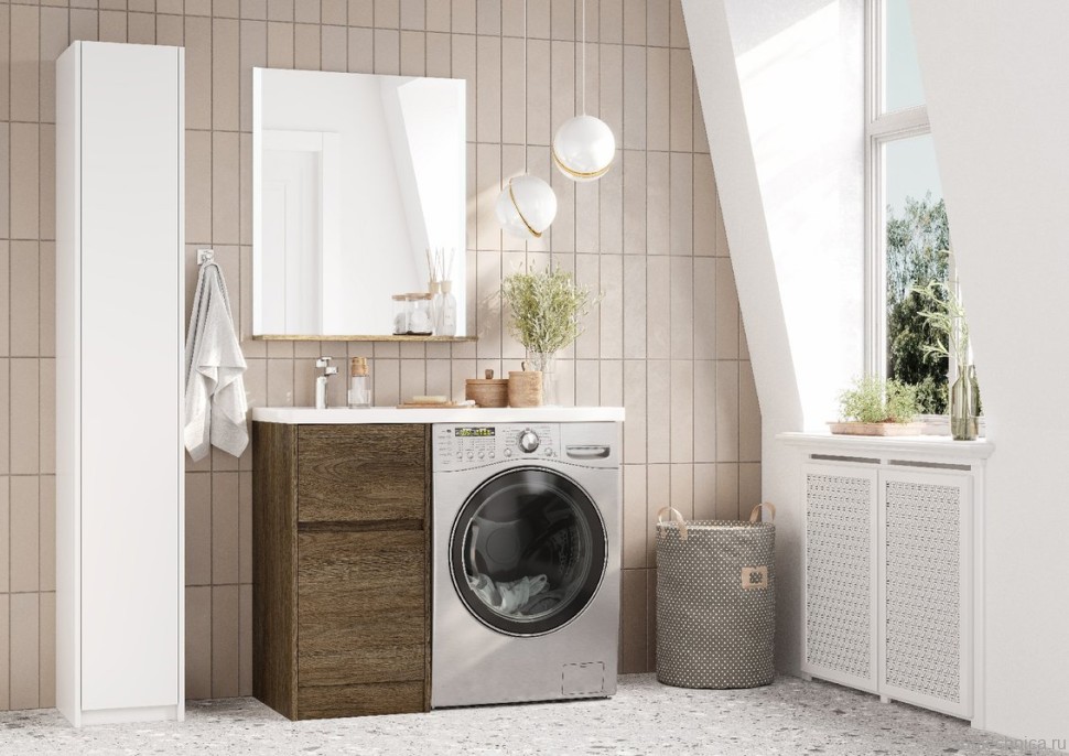 Тумба с раковиной AQUATON Лондри 40 L, дуб кантри
