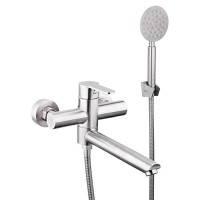 Смеситель с длинным изливом для ванны Frap H801 F32801 сатин Смеситель с длинным изливом для ванны Frap H801 F32801 сатин