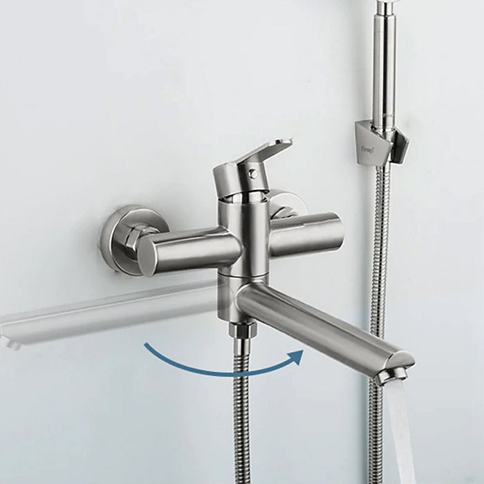 Смеситель с длинным изливом для ванны Frap H801 F32801 сатин