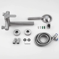 Смеситель с длинным изливом для ванны Frap H801 F32801 сатин Смеситель с длинным изливом для ванны Frap H801 F32801 сатин