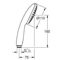 27923003 GROHE Tempesta 110 Душ ручной 1 вид струи, цвет: хром 27923003 GROHE Tempesta 110 Душ ручной 1 вид струи, цвет: хром