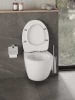 Комплект Orange CI07-150W+APB244 Унитаз подвесной безободковый, с микролифтом + Система инсталляции + Кнопка смыва матовая черная