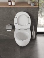 Комплект Orange CI07-150W+APB244 Унитаз подвесной безободковый, с микролифтом + Система инсталляции + Кнопка смыва матовая черная