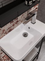 Донный клапан для раковины STWORKI SW-001GB с переливом, вороненая сталь