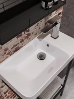 Донный клапан для раковины STWORKI SW-001GB с переливом, вороненая сталь Донный клапан для раковины STWORKI SW-001GB с переливом, вороненая сталь