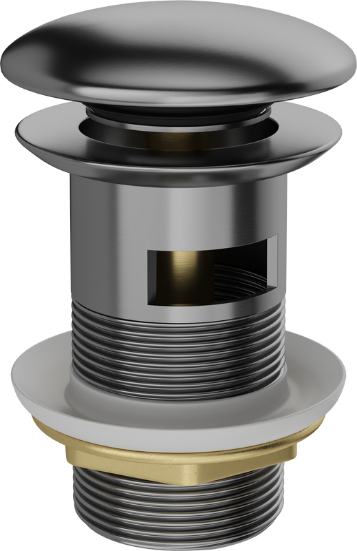 Донный клапан для раковины STWORKI SW-001GB с переливом, вороненая сталь