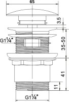 Донный клапан для раковины STWORKI SW-001GB с переливом, вороненая сталь