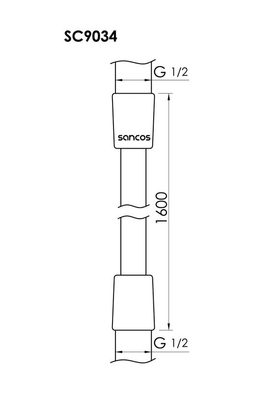 Душевой шланг Sancos SC9034GG 160 см, вороненая сталь