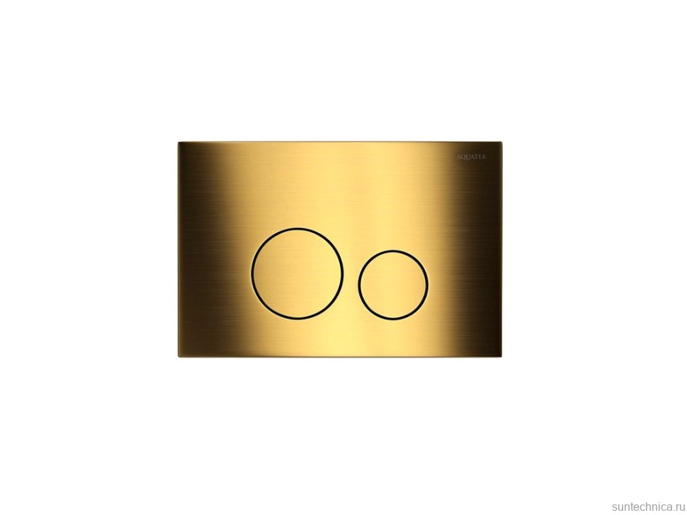 Кнопка смыва для унитаза AQUATEK KDI-0000038 нержавеющая сталь, цвет матовое титановое золото