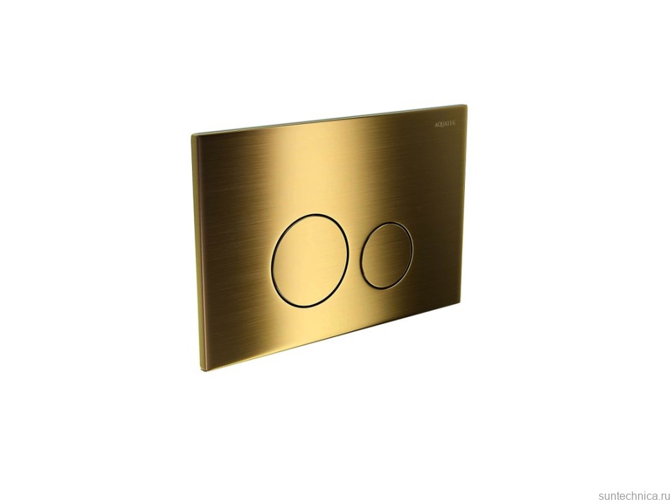 Кнопка смыва для унитаза AQUATEK KDI-0000038 нержавеющая сталь, цвет матовое титановое золото