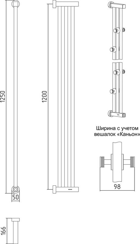 Полотенцесушитель электрический Сунержа Хорда 4.0 120x16,6 черный