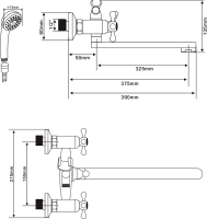 Смеситель с длинным изливом для ванны Olive'S Anari AN19221 хром