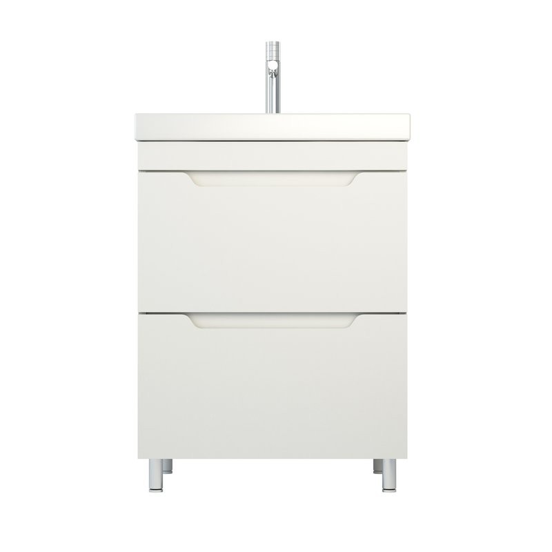 Тумба с раковиной Emmy Агата 55 глянцевая белая