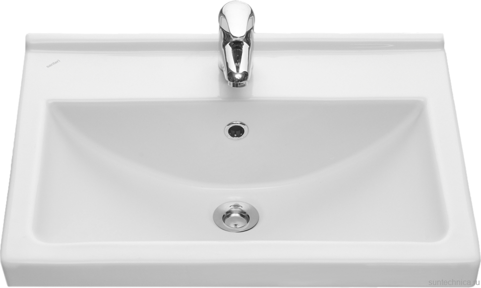 Тумба с раковиной Emmy Агата 55 глянцевая белая