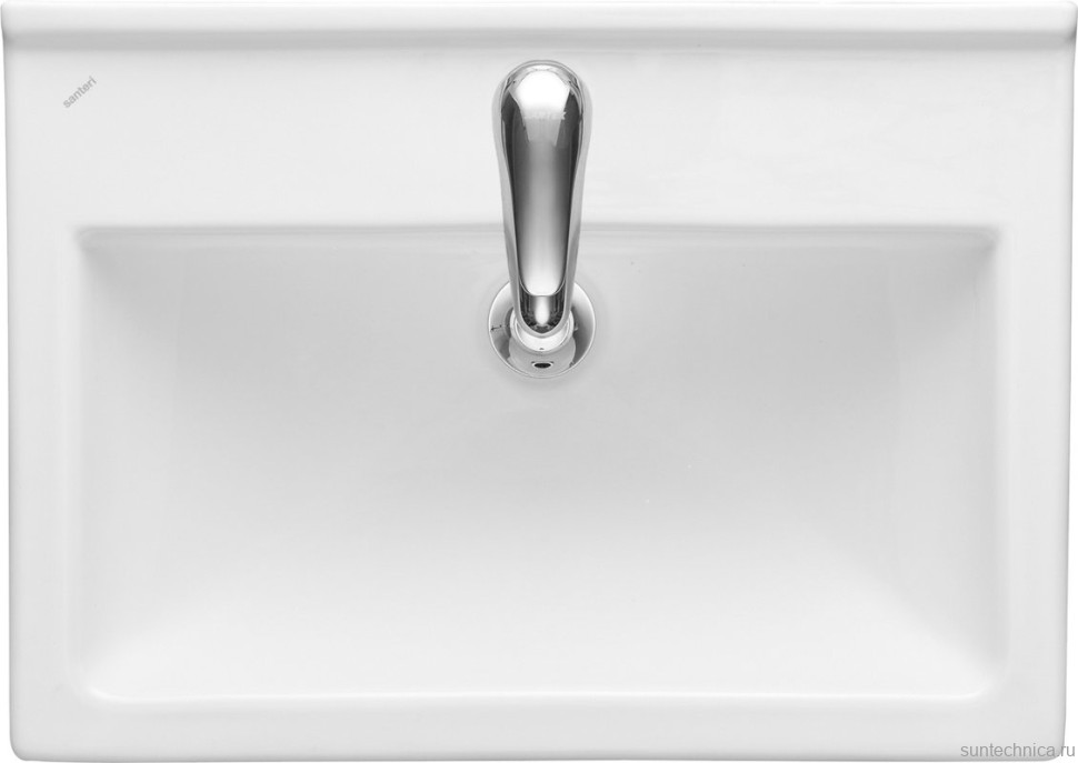 Тумба с раковиной Emmy Агата 55 глянцевая белая