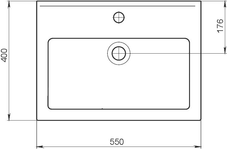 Тумба с раковиной Emmy Агата 55 глянцевая белая