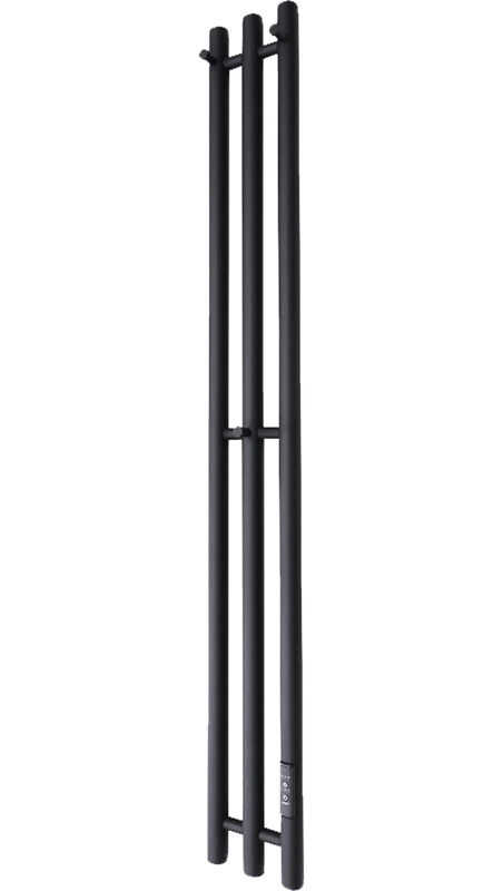 Полотенцесушитель электрический Маргроид Inaro 120х12 R с крючками, черный матовый